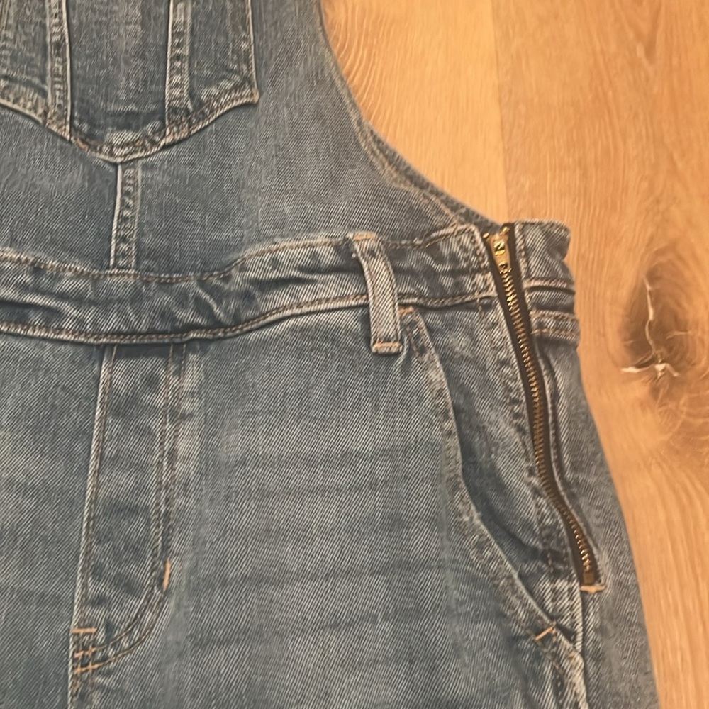 OLD NAVY Overalls Size 6 distressed with one side zipper - Picture 3 of 12